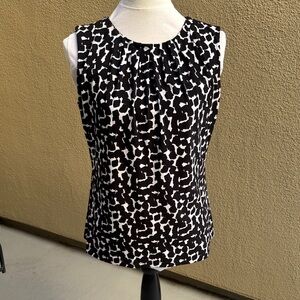 Calvin Klein Collection Black and White Patterned Blouse